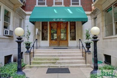 Front entry of the DeRenne with beautiful leaded g
