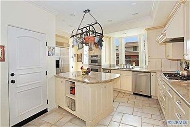 Kitchen glows with a soft golden color. Loads of c