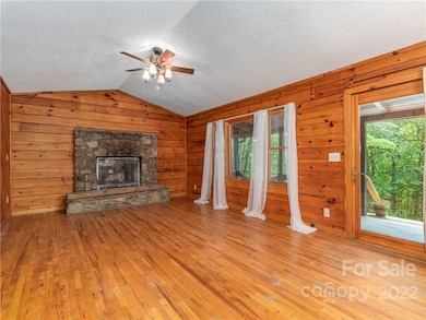 Living room with cozy fireplace