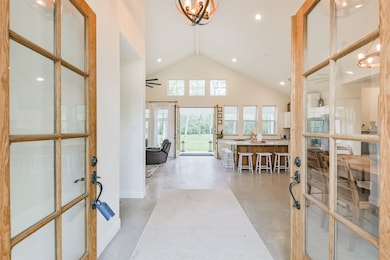 French doors open through