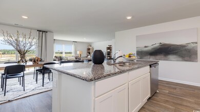 Kitchen with an island with sink, stainless steel 