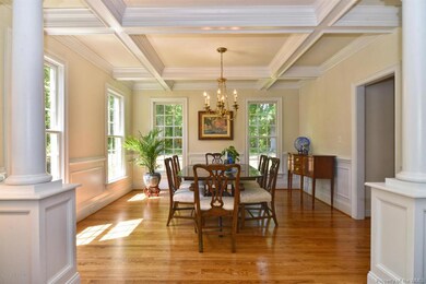 Dining Room with coffered ceiling
