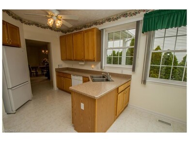 Kitchen is light and bright
