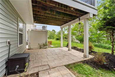 Stamped concrete patio below with tons of privacy!