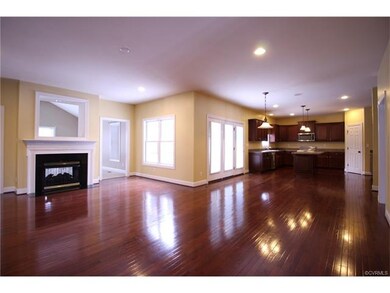 Open Family room/ Kitchen Double sided gas firepla