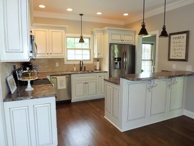 View of kitchen from the breakfast room. 