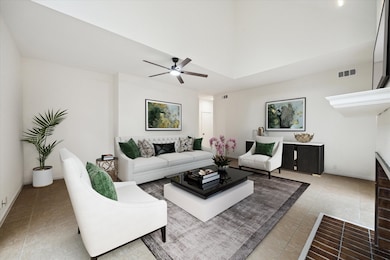 Virtually staged living area.