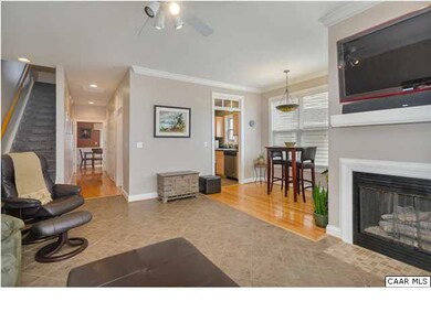 Fireplace in living room.