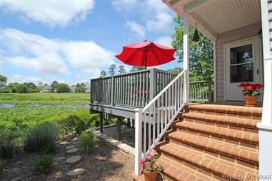 Brick steps to walk up to the deck