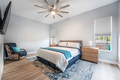 Spacious primary bedroom separate from secondary b