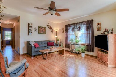 Family room with beautiful wood floors