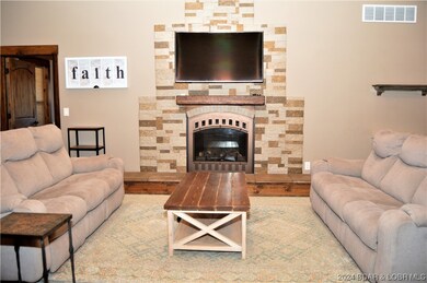 Beautiful stone fireplace