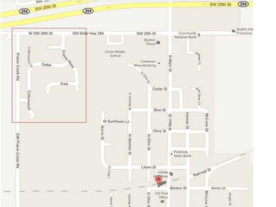 Map of Benton with Prairie Village location indica