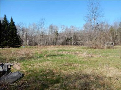 Land. Open field bordered by woods.