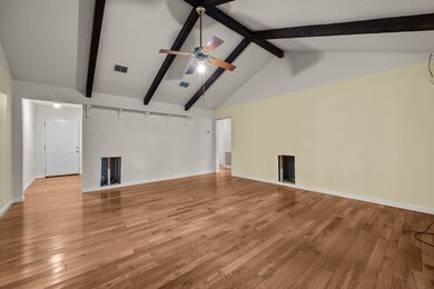 Living room looking toward the entry hallway