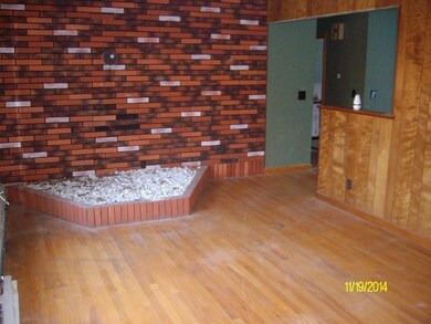 Living room with hearth