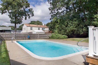 Completely fenced backyard.