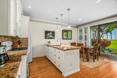 Kitchen flows to the dining room