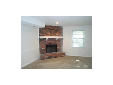 Family room wood burning fireplace