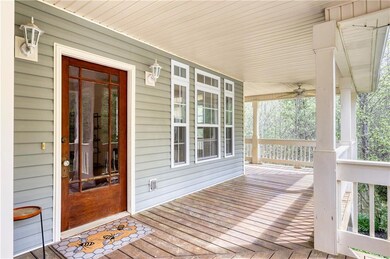 Wooden terrace with covered porch