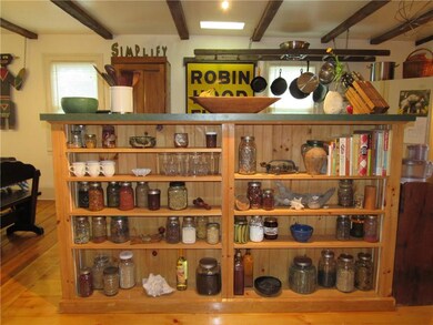 Kitchen storage shelves.