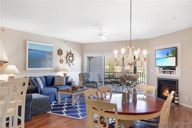 Living room & dining room view.