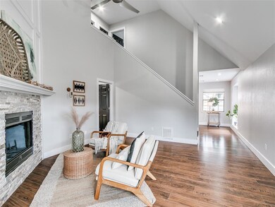 Living area featuring wood finished floors, ceilin