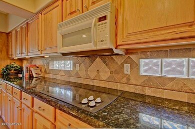 KItchen with custom backsplash