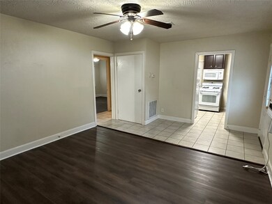 Living area and kitchen