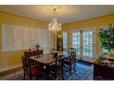 Formal Dining Room with Built-ins opens to Patio