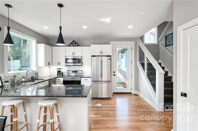 Breakfast bar with pendant light