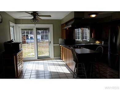 Kitchen large sliding glass doors allow for loads 
