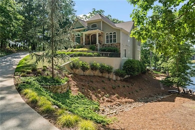 View of front facade with stone siding