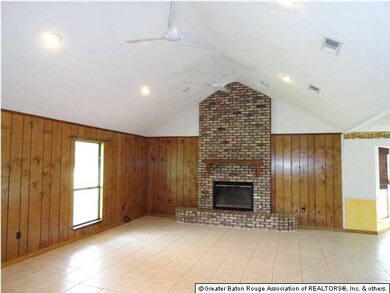 CATHEDRAL CEILING AND WOOD BURNING FIREPLACE