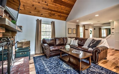 Cathedral Family Room and Fireplace