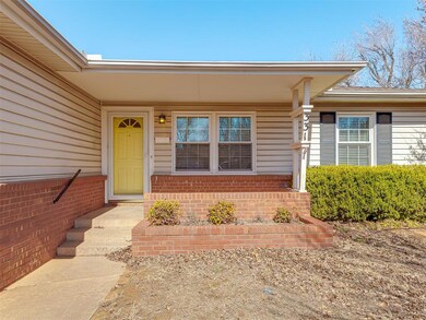 Property entrance with brick siding