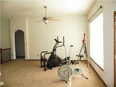 living room with vaulted ceilings