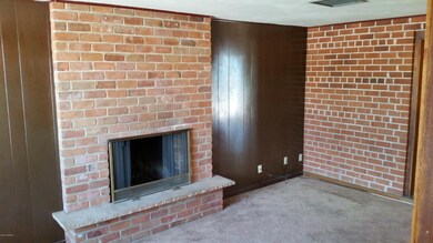 Brick fireplace