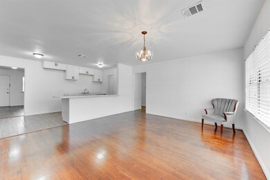 view from family room to kitchem