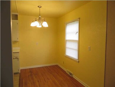 The dining room sits right off the kitchen.