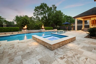 This photo showcases a luxurious backyard with a l