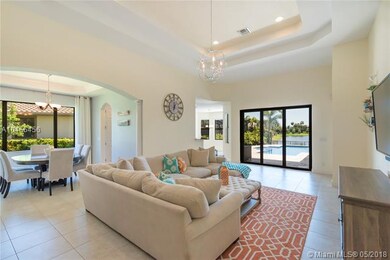 The Great Room features double coffered ceilings w