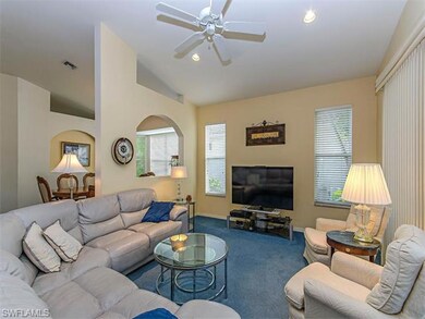 Family room with vaulted ceilings