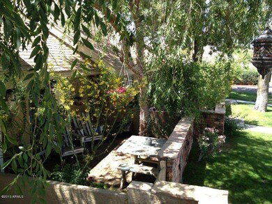 Lush garden patio