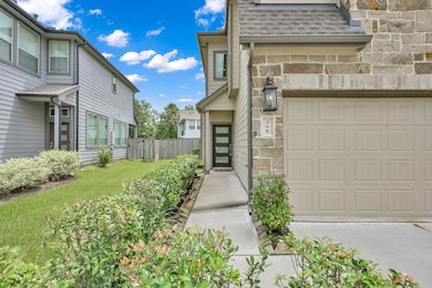 Charming curb appeal with a modern front door, man