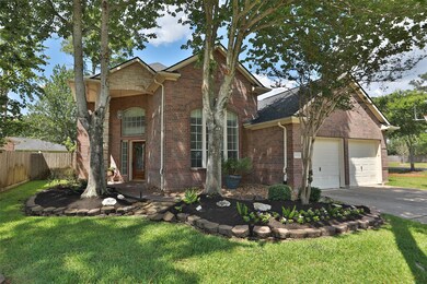 Large trees and nice landscaping.