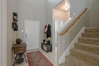 Foyer with space for a mud bench.