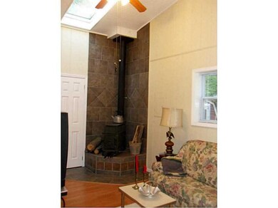 Living Room. woodburning fireplace   freshly paint