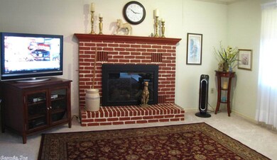 Living room fireplace has electric-switch starter.