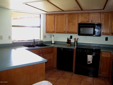 Kitchen with pass through window